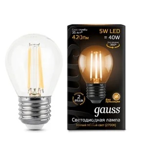 Лампа Gauss LED Filament Globe E27 5W 2700K Улыбка Света